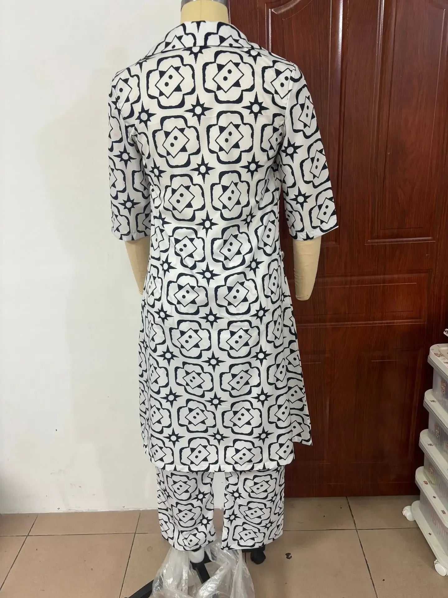 Spring Oversized Print Suit Set