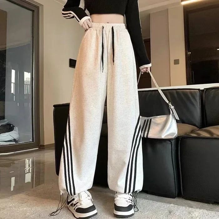 Retro Slim Wide-Leg Casual Sweatpants