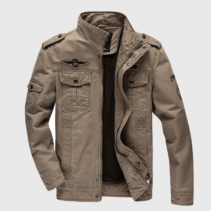 Men’s Cotton Military-Style Casual Jacket