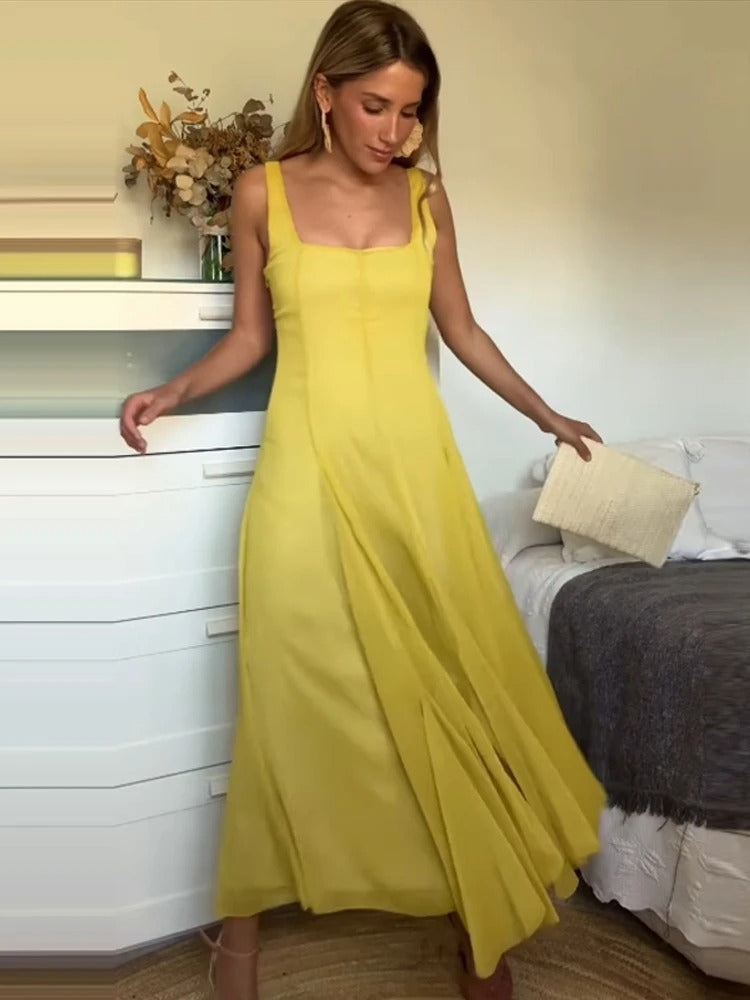 Chic Sleeveless High-Waist Swing Dress