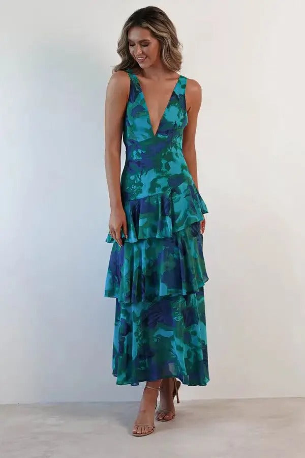 Breezy Halter Neck Ruffle Beach Dress