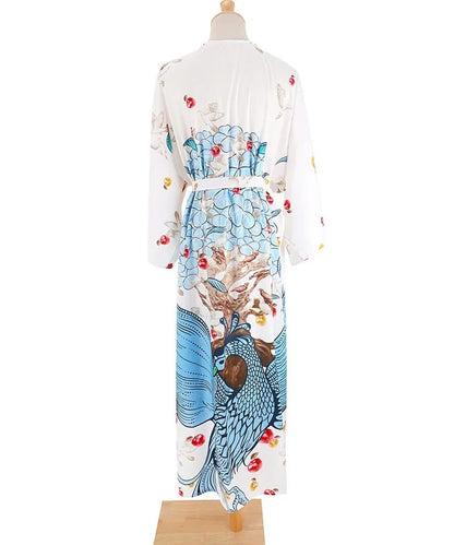Boho Floral Kimono Beach Cover Up