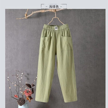Casual Cotton-Linen Harem Pants