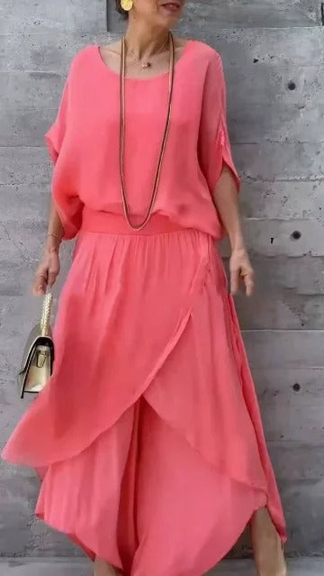 Graceful Flow Chiffon Pant Set