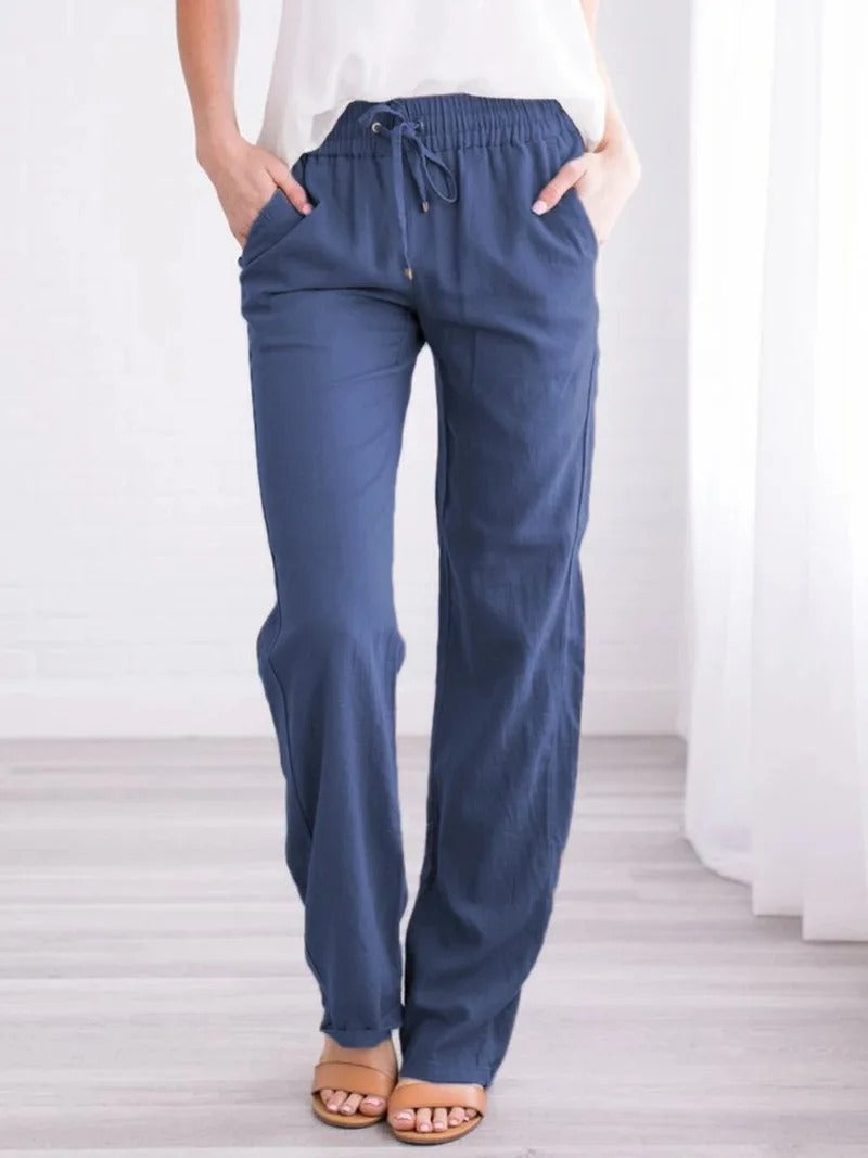 Cotton Linen Drawstring Loose Pants