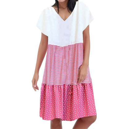 Retro Charm Stripe & Dot Dress