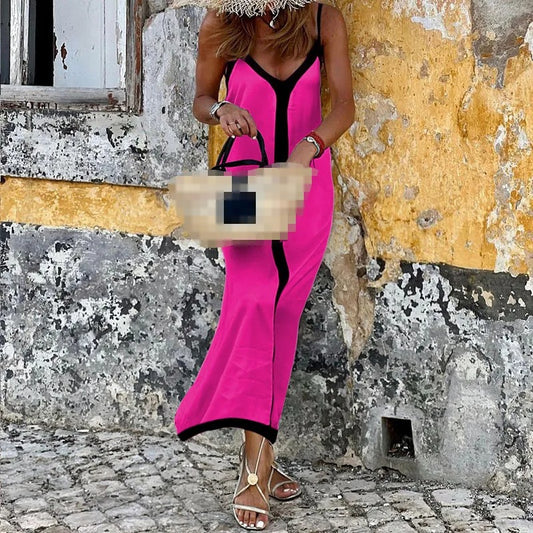 Color Block V-Neck Dress