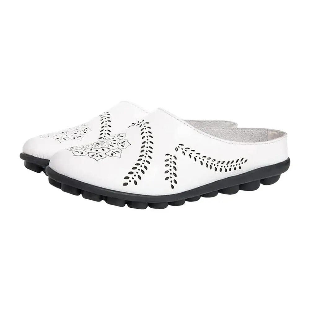 Breezy Chic Leather Slip-On Mules
