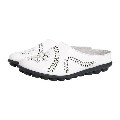 Breezy Chic Leather Slip-On Mules
