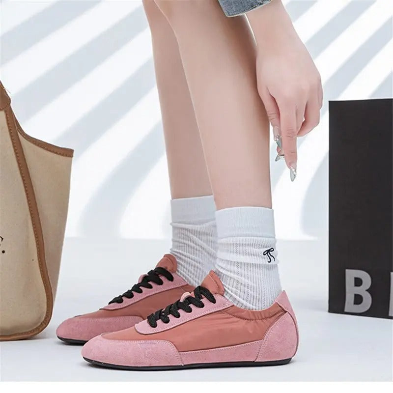 Velvet Glow Suede Lace-Up Sneakers