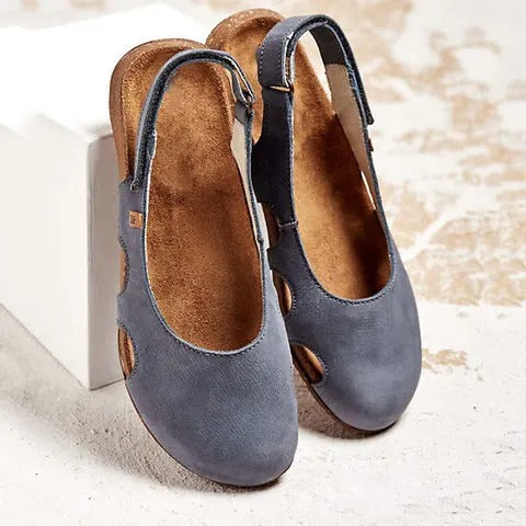 Stylish Low-Heel Leather Sandals