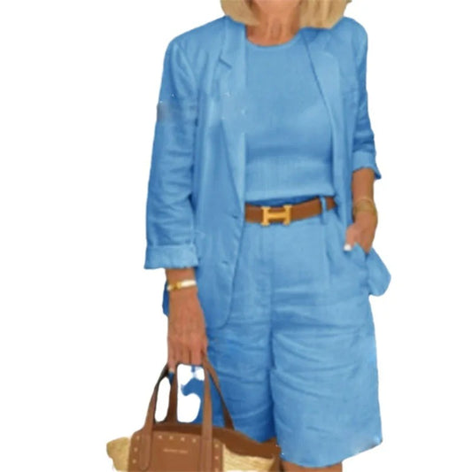 Spring and Autumn Autumn Blazer Shorts Set