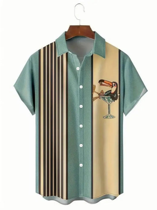 Vintage Loose Fit Hawaiian Shirt for Men