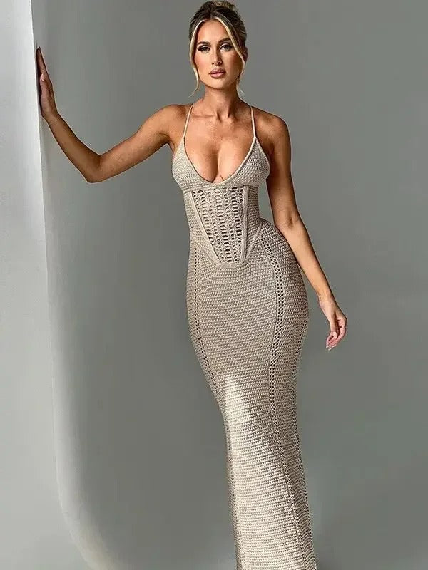 Mesh Knit Bikini Cover-Up Dress