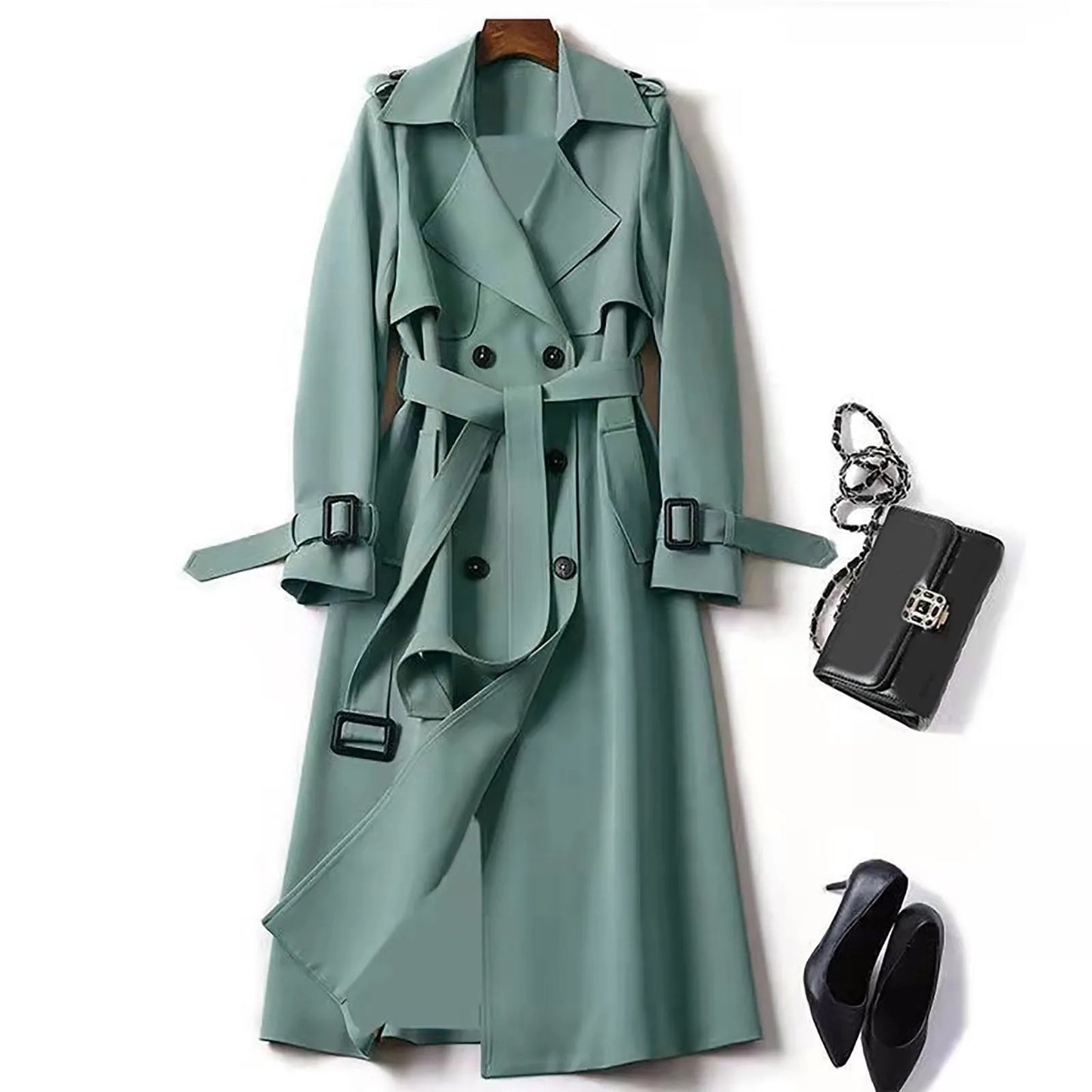 Timeless Grace Double-Breasted Trench Coat