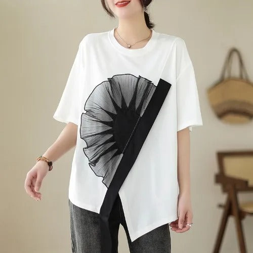 Ruffle Charm Loose Tee