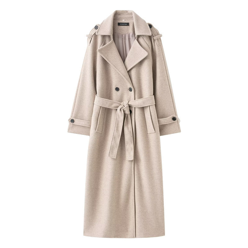 Women Double style Long Wool Coat
