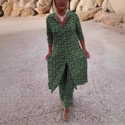 Spring Oversized Print Suit Set
