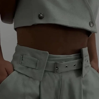 V-Neck Sleeveless Pants Set