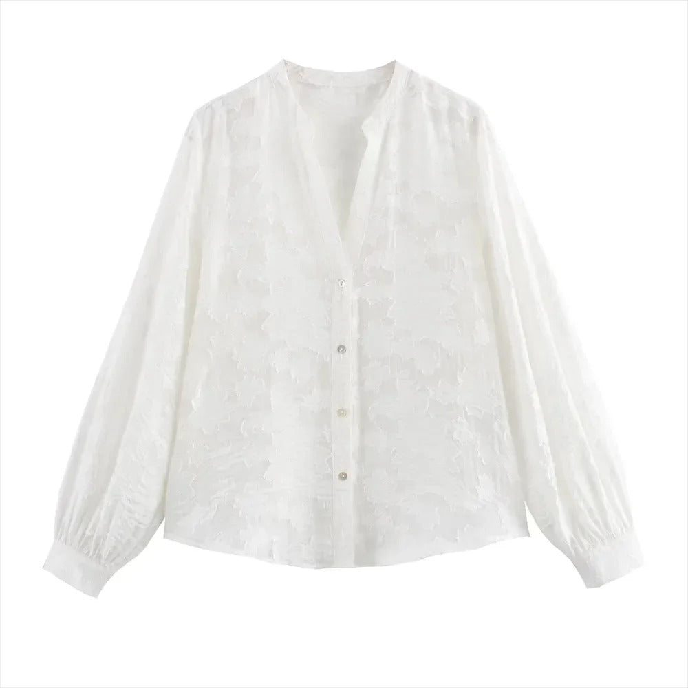Elegant Floral V-Neck Summer Top