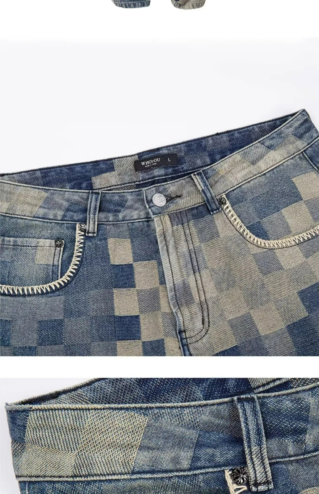 Urban Grid Ripped Jeans