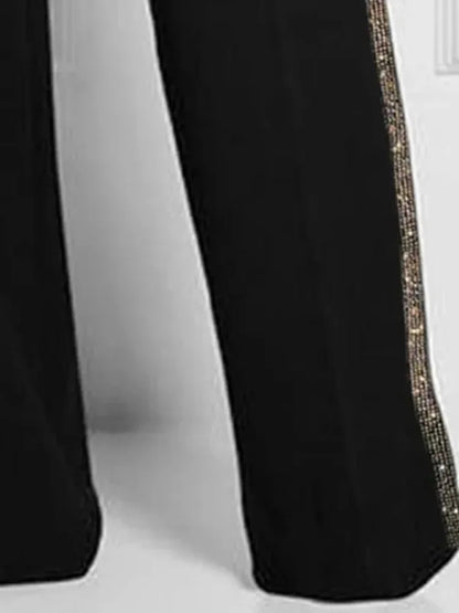 Glam Glint High-Waist Trousers