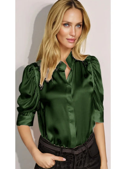 Satin Breeze Casual Blouse