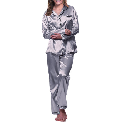 Silky Satin Button-Up Pajama Set