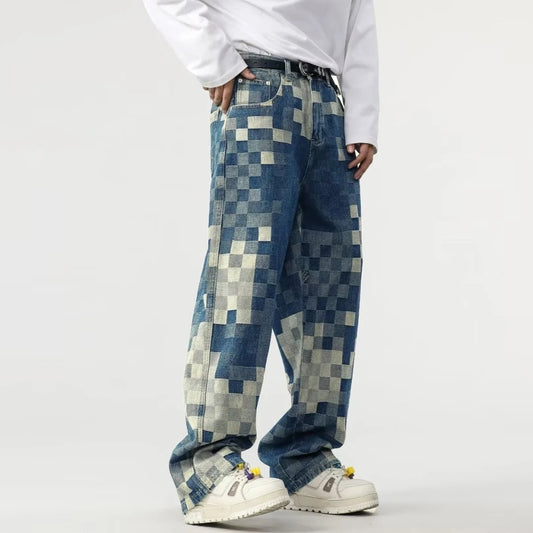 Urban Grid Ripped Jeans