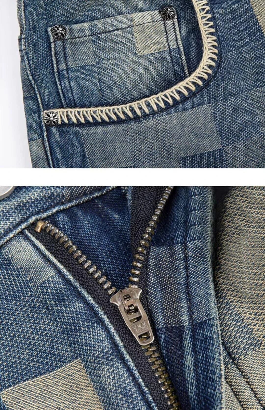 Urban Grid Ripped Jeans