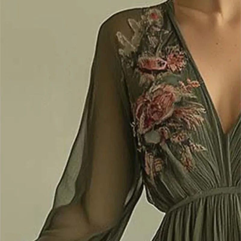 Boho Beauty V-Neck Maxi Dress