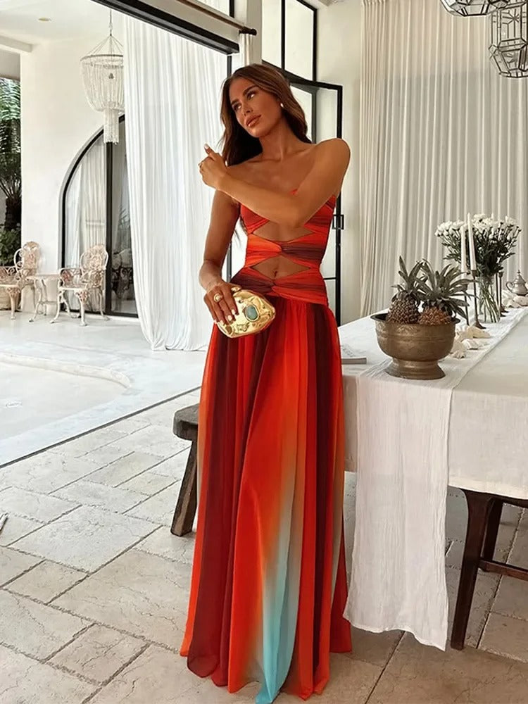 Luna Glow Hollow Out Maxi Dress