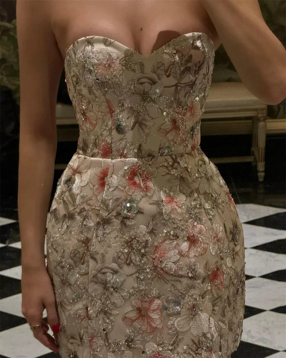 Mila Strapless Sequin Mini Dress