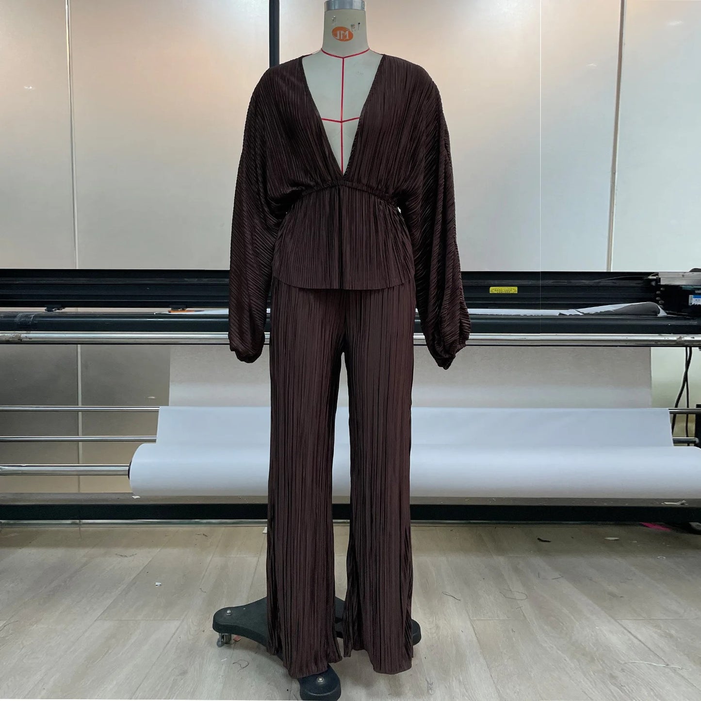 Elegant V-Neck High Waist Set