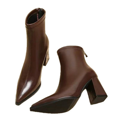 Women's  Casual Simple Graceful High Heel Martin Boots