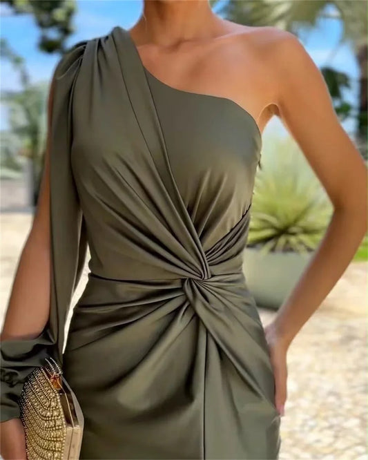 Elegant One-Shoulder Party Maxi
