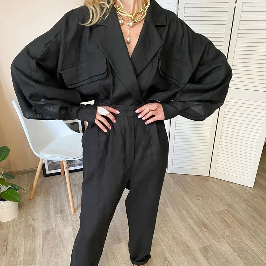 Air Layer Luxe Oversized Linen Blazer Coat