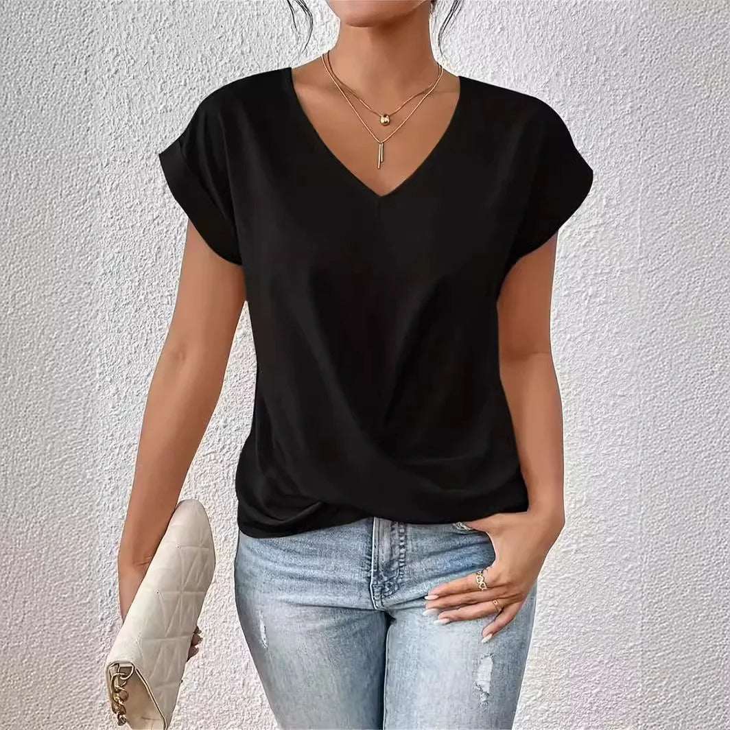 Elegant V-Neck Casual Tee