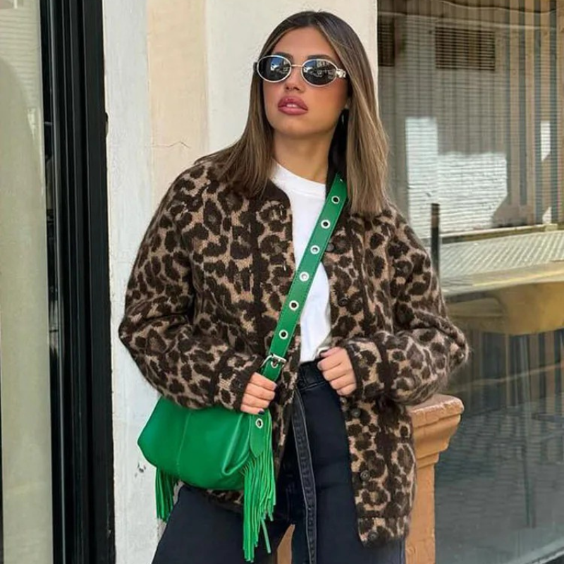 Chic Leopard Print Jacket