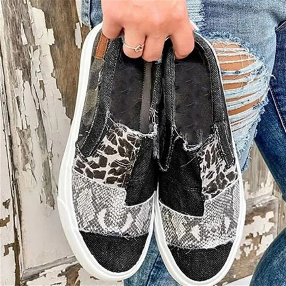 Leopard Canvas Spring Flats