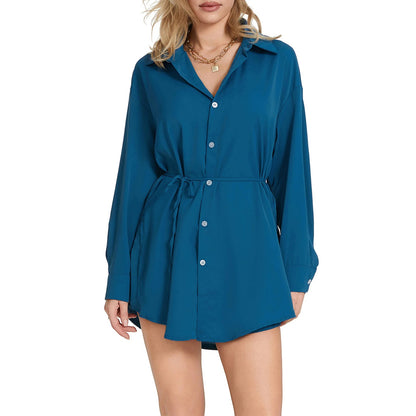 Velvet Diamond Button Shirt Jumpsuit