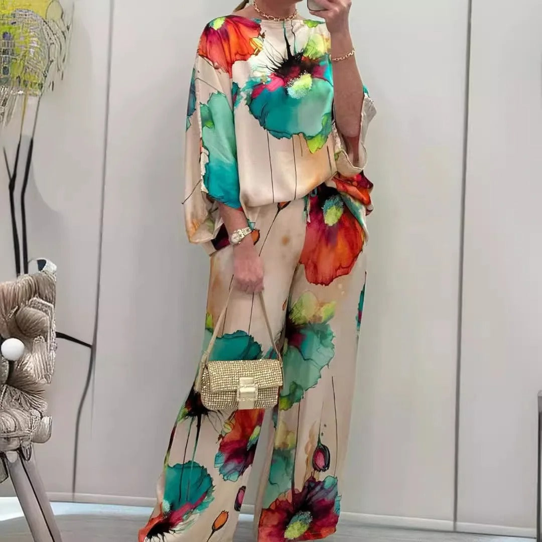 Elegant Satin Trousers Set