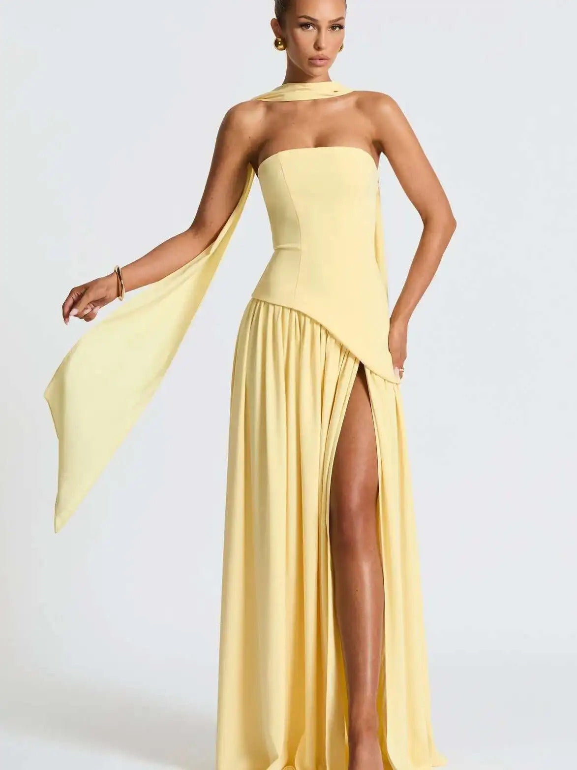 Midnight Charm Strapless Party Dress