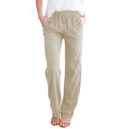 Cotton Linen Drawstring Loose Pants