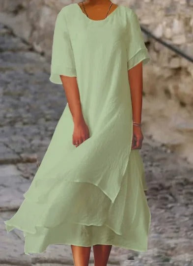 Double Layered Split Sleeve Dress