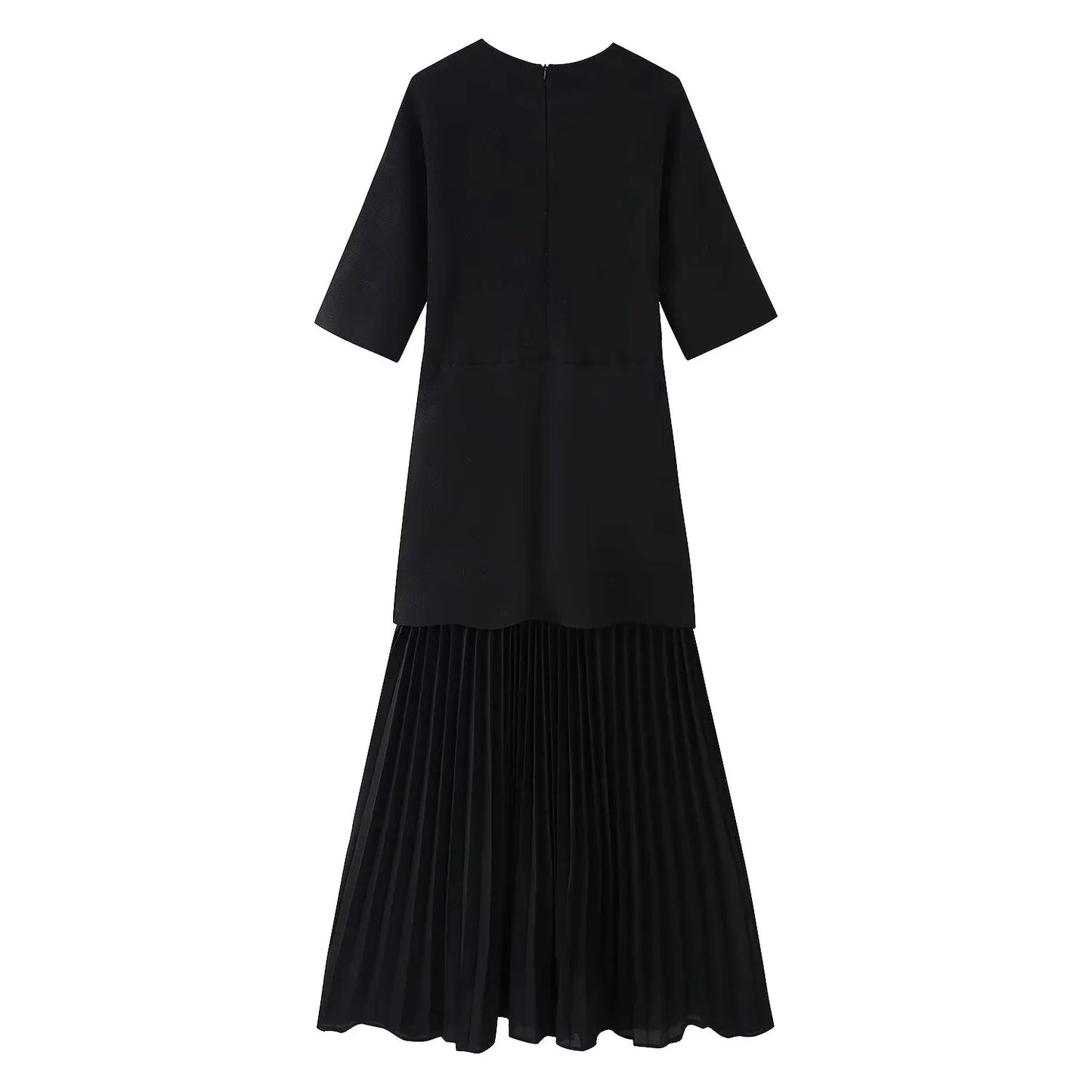 Elegant Pleated Tulle Patchwork Dress