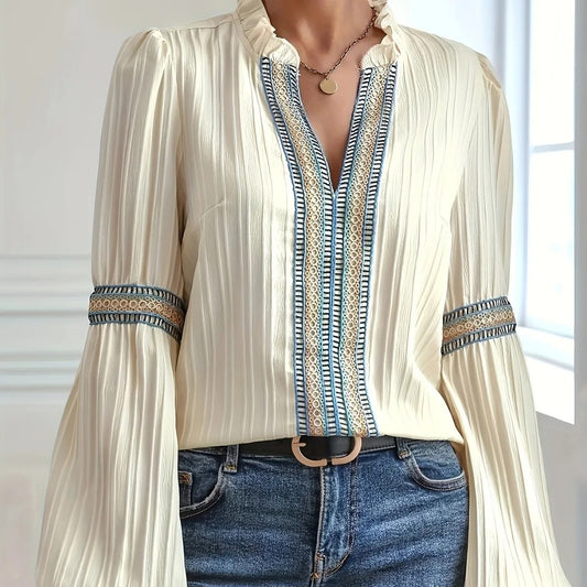 Colorblock Puff Sleeve Top
