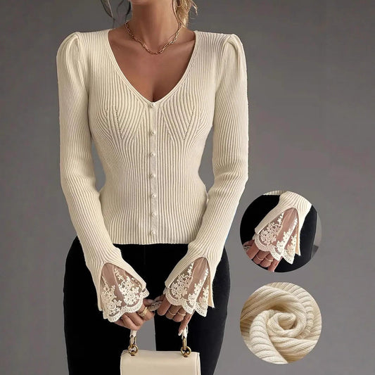 Women’s Chic Lace Knitted Sweater