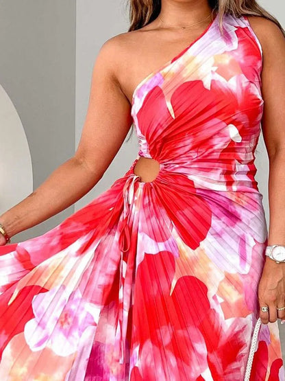 Boho Glam One-Shoulder Maxi Dress