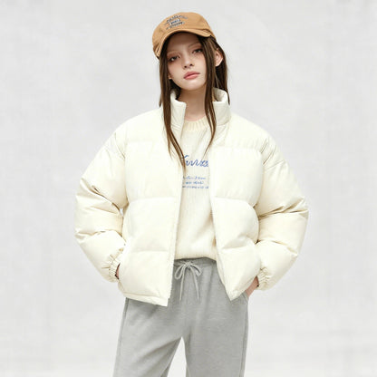 Women's Simple Casual Solid Warm Cotton Coat